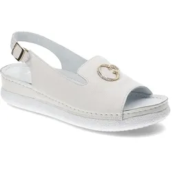 Weiße Sandalen Pollonus Flache Schuhe, 41