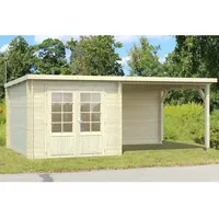 Palmako Ella Holz-Gartenhaus Hellbraun Flachdach Tauchgrundiert 532 cm x