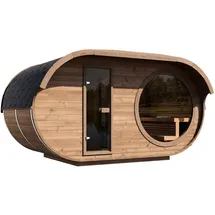 Weka Design Oval Saunahaus Keila mit Thermoholz - 28/42 mm Thermoholz Ohne Ofen