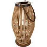 gardlov Rattan Windlicht Lampion mit Kerzenhalter für Balkon Garten Naturholz Bambus 24282