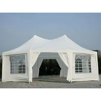BC-ELEC 5300-0010 PAVILLON 6,8X5M ACHTECKIG PARTYZELT GARTENPAVILLON DELUXE FESTZELT