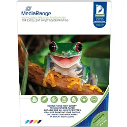 MediaRange Tintenstrahl-Fotopapier A4 glänzend, 160g, beidseitig, 50 Blatt