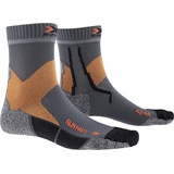 X-Socks Run Fast Socke, G005 Pearl Grey/Sunset Orange, 35-38