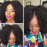 Echthaar Perücke 180% Density Real Hair Wig Human Hair Wigs For Women V Part Real Lockiges Menschliches Haar Perücke Afro Curly Wigs Human Hair Brasilianische Perücken Echthaar Damen 14 Zoll