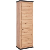 XORA Garderobenschrank, Eiche, Dunkelgrau, 1 Fächer, 64.2x196.5x38.5 cm, Garderobe,