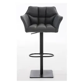 CLP 2er Set Barhocker Damaso Kunstleder grau/schwarz