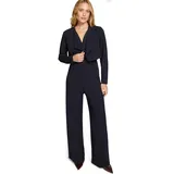 Zero Overall "Damen Wickeloptik weites Bein", Damen, Gr. 34, Normalgrößen, patch cream, dunkelblau, Jersey, Obermaterial: 45% Polyester, 50% Polyester, 5% Elasthan. Füllung: .