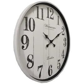 GLOBO Wanduhr 50,6 cm D 50,6 cm weiß