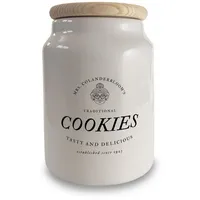 Speecheese Traditional Cookies Keksdose aus Keramik mit Holzdeckel