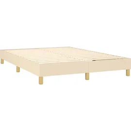 vidaXL Boxspringbett mit Matratze & LED Creme 140x200 cm Stoff