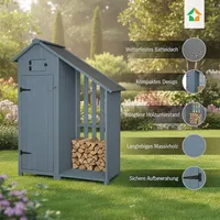 prestige home living outdoor Werkzeugschrank aus Holz mit Anbau, ca. 131 x 54 x 180 cm, braun