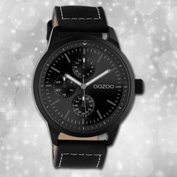 Oozoo Unisexuhr Timepieces C10909 schwarz Lederarmband Quarz Analoguhr UOC10909