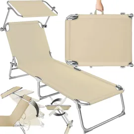 Tectake Chloé Sonnenliege 190 x 68 x 65 cm Beige