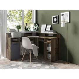 byLIVING Eckschreibtisch Fox Old-Wood-Optik
