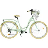 Damenfahrrad Davi Emma 28", 7 Gänge, 160-185 cm, Grün/Creme weiß|grün 18"
