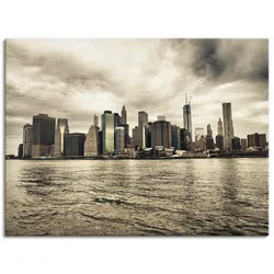 Wandbild ARTLAND "Lower Manhattan Skyline", beige (farbe bild(er): natur), B:40cm H:30cm T:1,8cm, Canvas, Leinwand, Bilder, als Leinwandbild, Poster in verschied. Größen