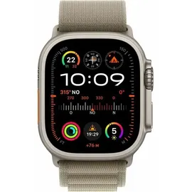 Apple Watch Ultra 2 GPS + Cellular 49 mm Titangehäuse natur, Alpine Loop olive M