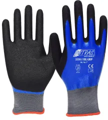 NITRAS Oil Grip Nylonhandschuh 3550-10 , 1 Paar, Größe XXL (10)