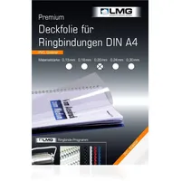 LMG Deckfolien für Bindemappen DIN A4 0.2 mm transparent