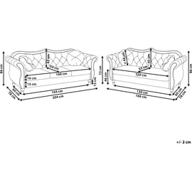 Beliani Sofa Set 5-sitzer Skien Samtstoff Hellbeige