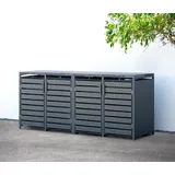 Westmann Mülltonnenbox 4-fach mit Deckel, anthrazit - Blech