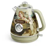 Hazel Quinn Wasserkocher Retro Vintage Design Edelstahl, 1,7 Liter, BPA-frei, Edelstahl, Automatische Abschaltung,Wasserkocher Temperaturanzeige, Strix Controller, Trockengehschutz, Renaissance