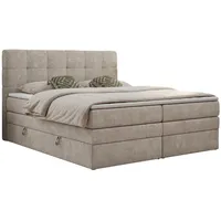 MKS Meble MKS Boxspringbett Beige, Textil, 2-Sitzer, H4, Rechteckig,