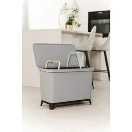 KEDEN Recycling-Sortiersystem 57 x 29 x 41 cm 2-tlg. grau