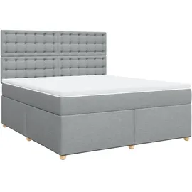 vidaXL Boxspringbett mit Matratze Hellgrau 180x200 cm Stoff