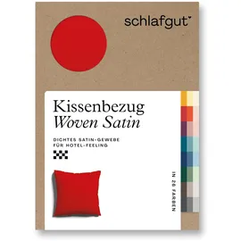 schlafgut Kissenbezug Woven Satin 40 x 40 cm Rot