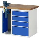 Werkbank Modell 7510 mit 4 Schubladen und Schrank BxTxH 1000x900x840mm - RAU