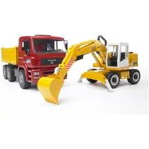 Bruder 02751 - MAN TGA Kipplastwagen mit Liebherr Schaufelbagger 1:16