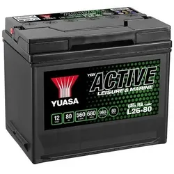 YUASA Starterbatterie Leisure Batteries 12V 80Ah 560A  L26-80