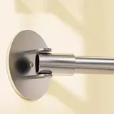 Gardinenstange, rutschfeste Gardinenstange, runde Verlängerungsstange für abgewinkelte Wand, hängende Kleidung, 180 ° schwenkbarer Flanschhalter, Halterung für Kleiderschrank, Badezimmer