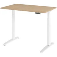 Bümö Schreibtisch, Eiche, Weiß, Nachbildung,Eiche, Rechteckig, 120x74x80 cm, FSC