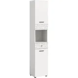 xonox.home Prisma Hochschrank 35 x 187 x 34 cm Weiß Metall/MDF