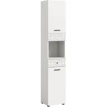 xonox.home Prisma Hochschrank 35 x 187 x 34 cm Weiß Metall/MDF