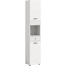 xonox.home Prisma Hochschrank 35 x 187 x 34 cm Weiß Metall/MDF