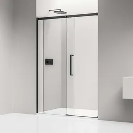 Bernstein Nischendusche mit Schiebetür rechts 110 x 195 cm Schwarz matt 8 mm