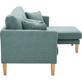 miliboo Eckcouch Polyester 4-Sitzer Graugrün