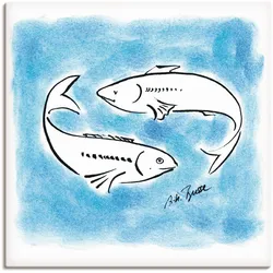 Artland Leinwandbild »Serie Sternzeichen Fische«, Sternzeichen, (1 St.), auf Keilrahmen gespannt Artland Farbe Bild(er): blau