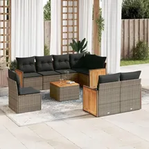 vidaXL Garten-Lounge-Set 9-tlg. grau
