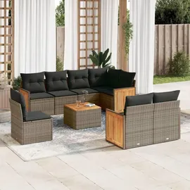 vidaXL Garten-Lounge-Set 9-tlg. grau