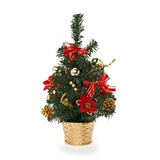 HEITMANN DECO dekorierter Weihnachtsbaum - Kleiner künstlicher Tannenbaum mit Schmuck - Gold, Grün, Rot - Kunststoffbaum