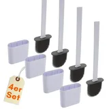 GarPet Klobürste Silikon weiß Wandmontage Silikon Toilettenbürste WC Bürste Klobürstenhalter ohne bohren WC Bürstengarnitur Toilettenbürste 4 Stück