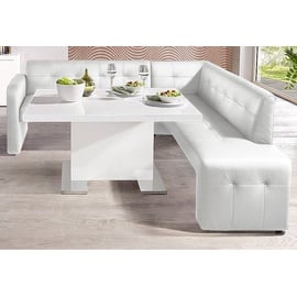 exxpo - sofa fashion Barista 157 x 82 x 245 cm Kunstleder langer Schenkel links weiß