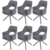 6er-Set Esszimmerstuhl HWC-K30, Küchenstuhl Stuhl, drehbar Auto-Position, Stoff