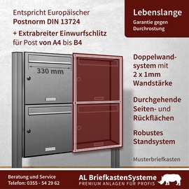AL Briefkastensysteme 4 stehend - silberfarben