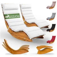 CASARIA Casaria® 2X Sonnenliege inkl. Auflage 2 Personen Creme