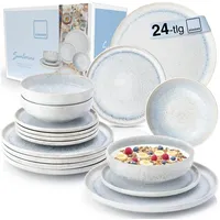Sänger Santorini Tafelservice 24-tlg. cremefarben mit flieder blauem Verlauf